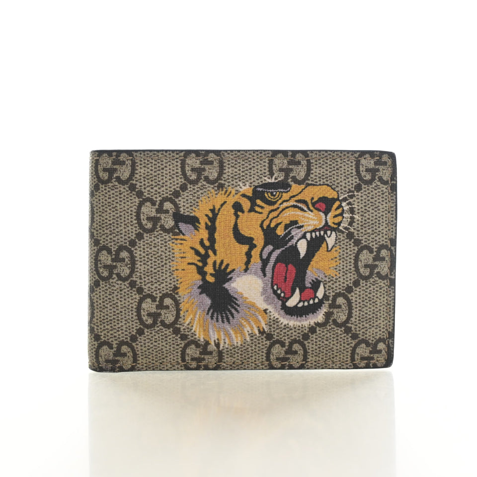Gucci GG Supreme Tiger Print Bifold Wallet