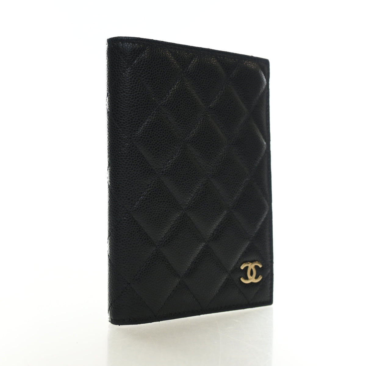 Pre-Owned Chanel Caviar Leather Classic Passport Holder, front view