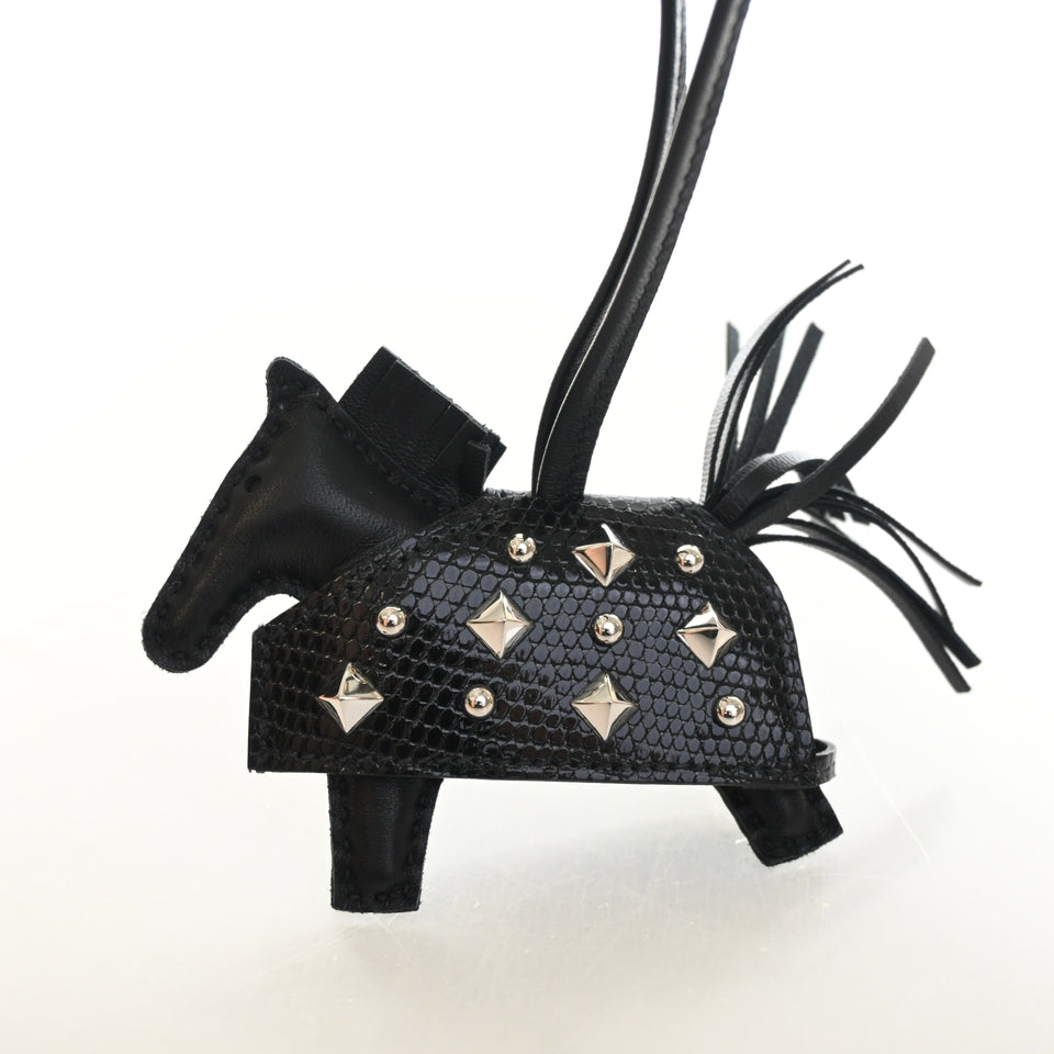Hermes Noir Lizard Studded Rodeo Robeo Rock PM
