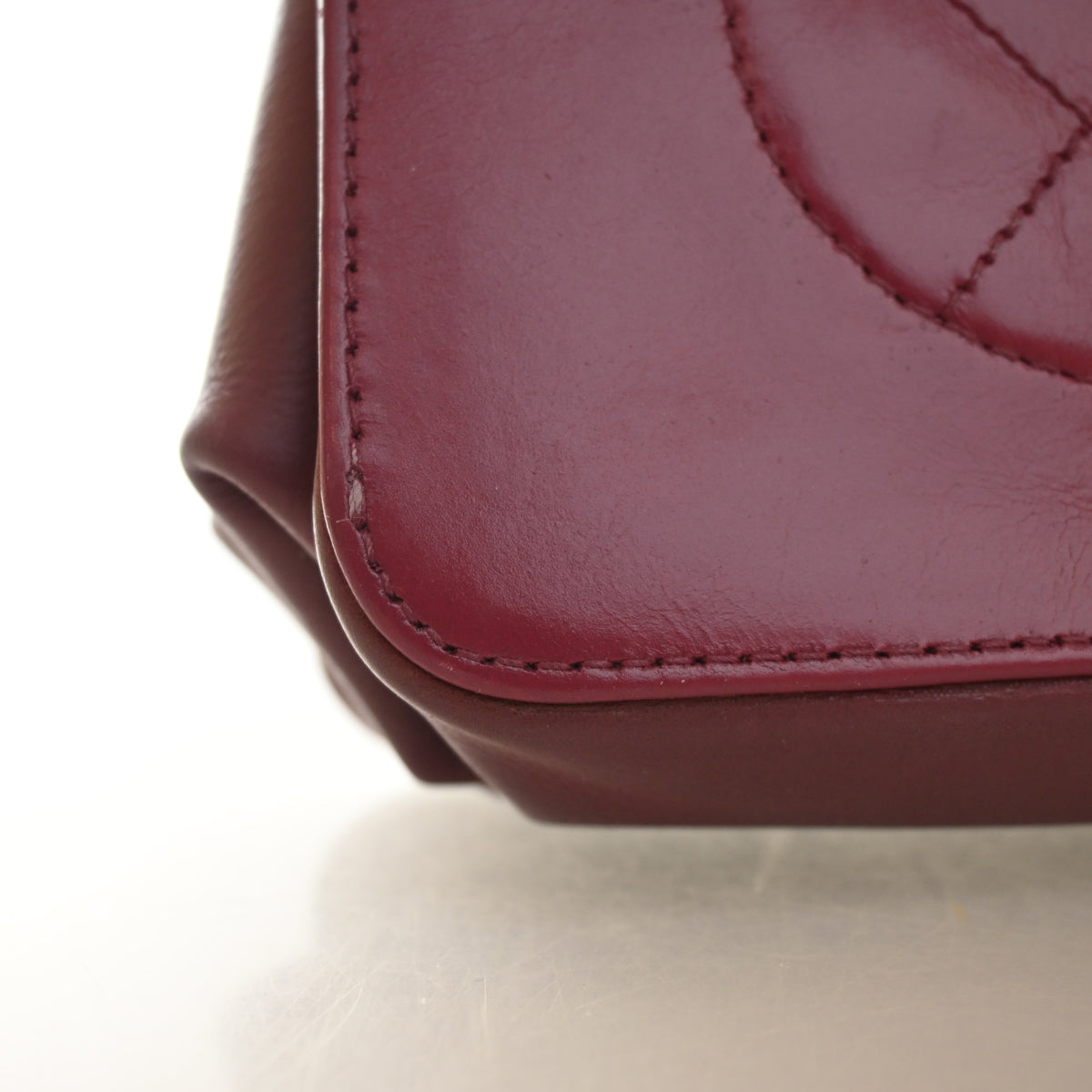 Pre-Owned Chanel Flap Bag Small Glazed Calfskin Straight Lined, base and feet view, photo 13 of 21