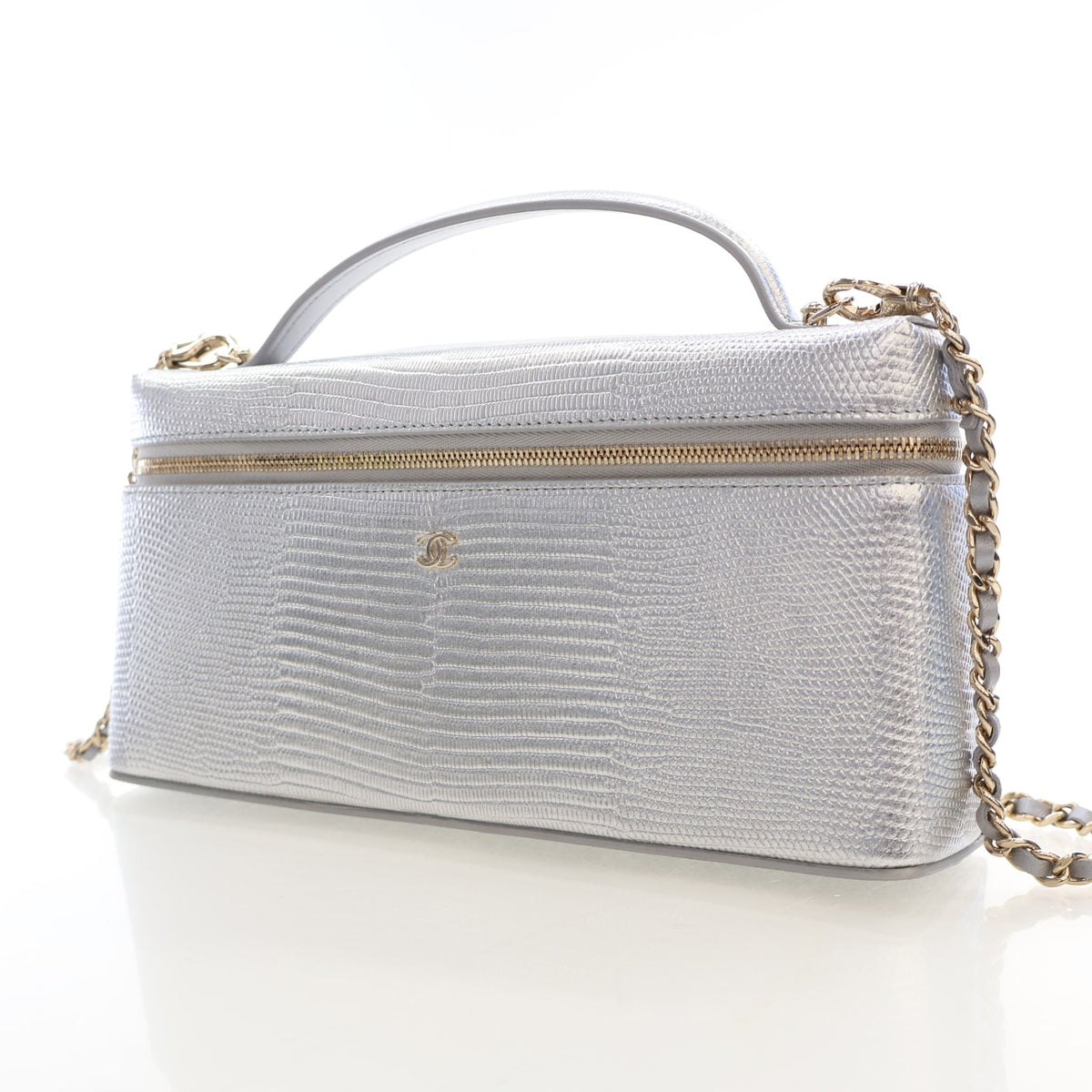 Chanel Lizard Embossed Calfskin East-West Slim Vanity Top Handle With Chain, photo 3 of 16