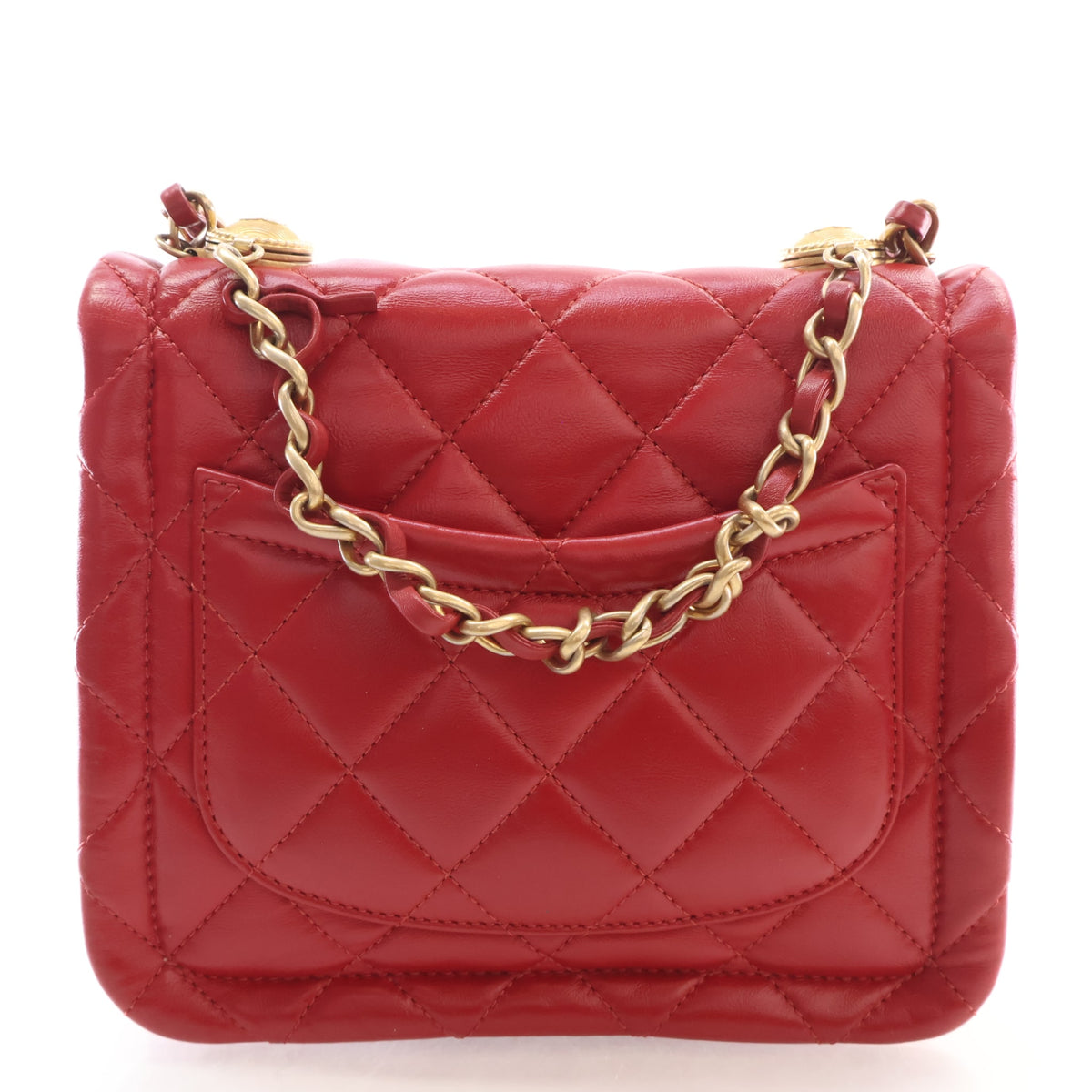 Pre-Owned Chanel Flap Bag Small Lambskin CC Twist Your Buttons, three-quarter view, photo 11 of 15