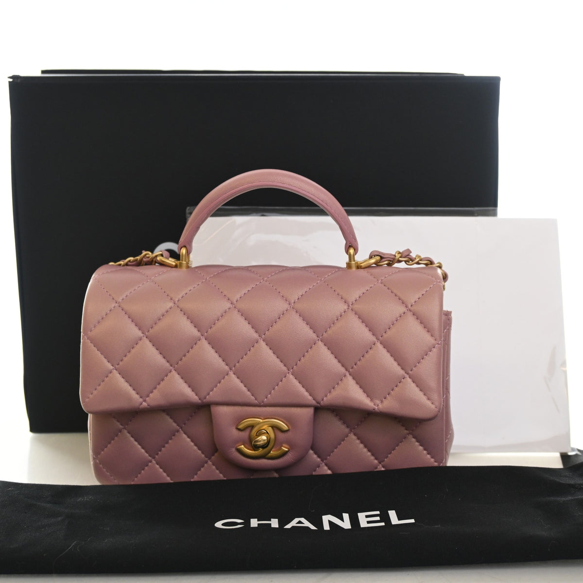 Chanel Mini Lambskin Rectangular Top Handle Classic Flap Bag, photo 15 of 15
