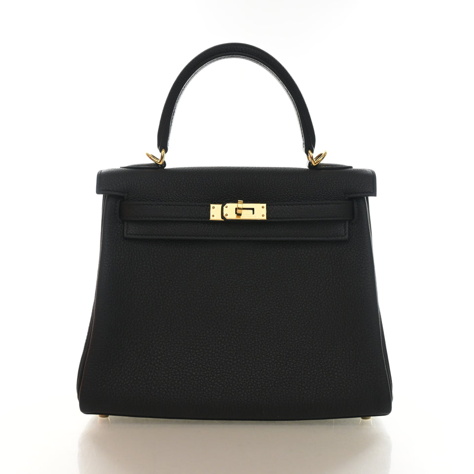 Hermes Noir Togo Kelly 25