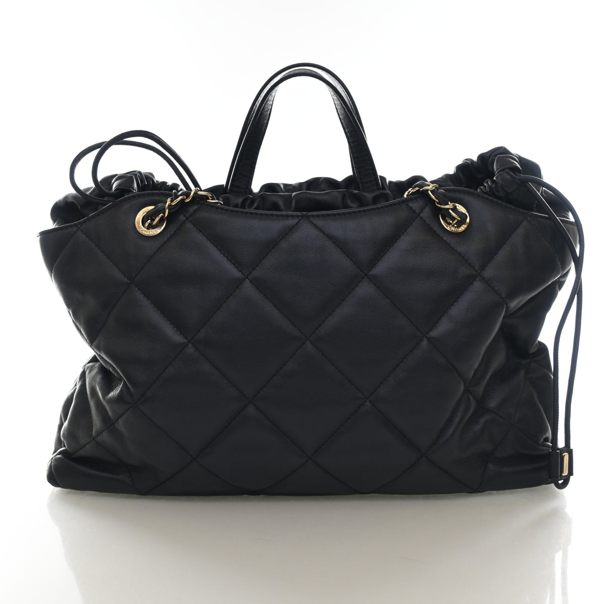 Pre-Owned Chanel Shopping Tote Calfskin CC Drawstring, front view, photo 11 of 14