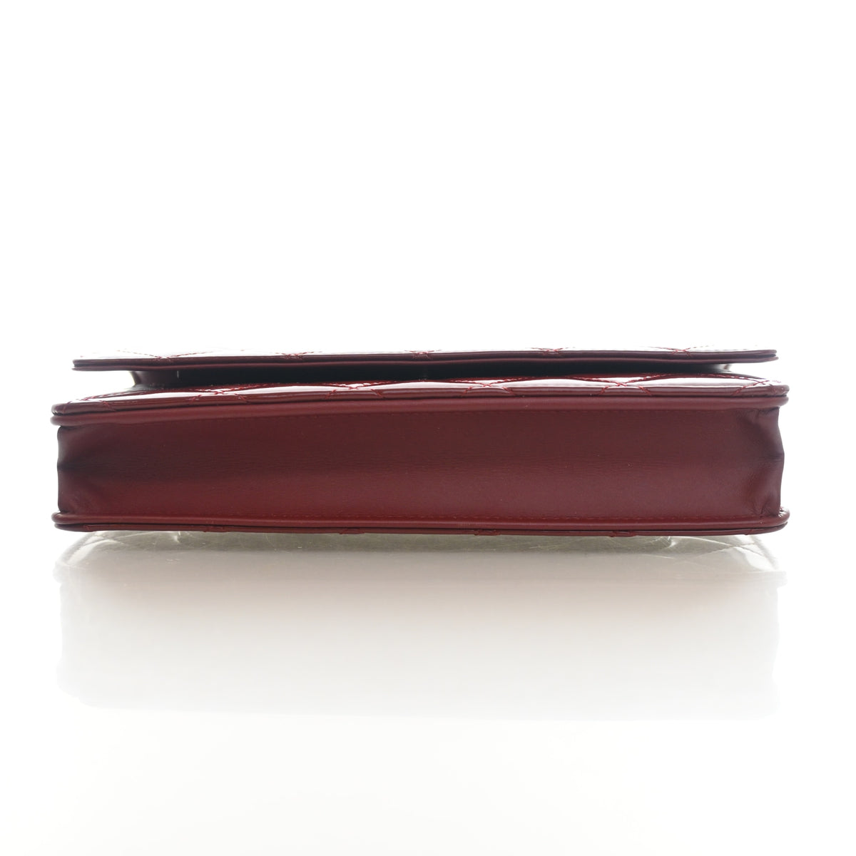 Pre-Owned Chanel Wallet On Chain Patent Leather Classic WOC, side profile, photo 9 of 14