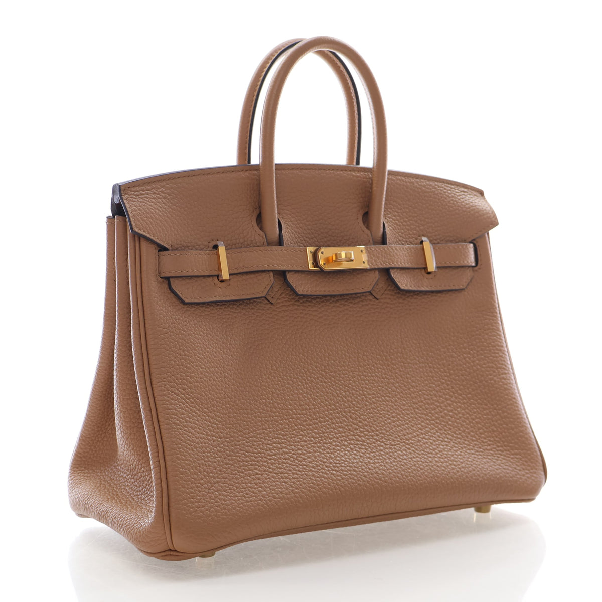 Pre-Owned Hermès Birkin 25 Chai Togo Leather, three-quarter view