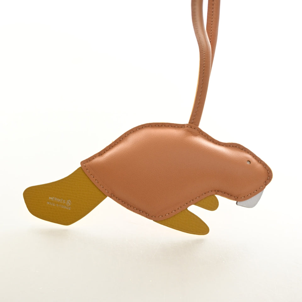 Hermes Milo Lambskin Petit H Beaver Charm