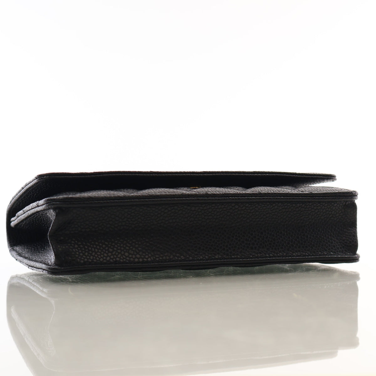 Pre-Owned Chanel Wallet On Chain Caviar Leather Classic WOC, side profile
