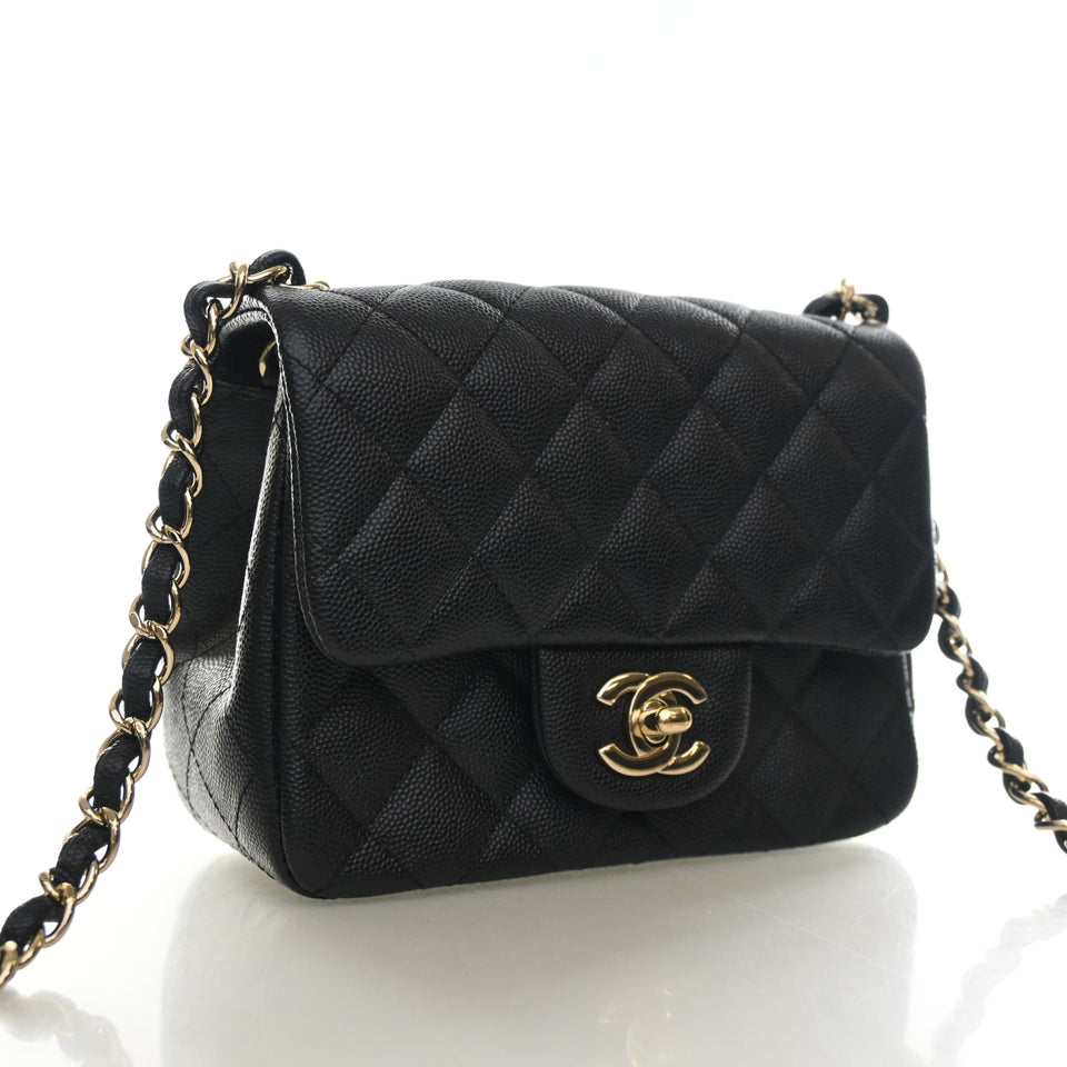 Chanel Mini Caviar Square Classic Flap Bag