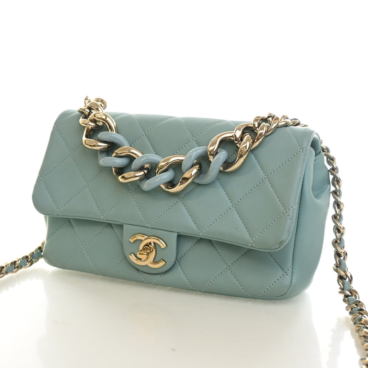 Pre-Owned Chanel Flap Bag Lambskin Elegant Chain, front view, photo 3 of 18