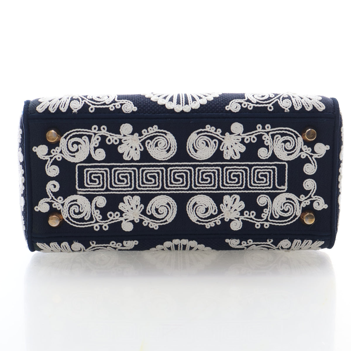 Pre-Owned Chanel Medium Christian Dior Canvas Embroidered Lady D-lite, base and feet view