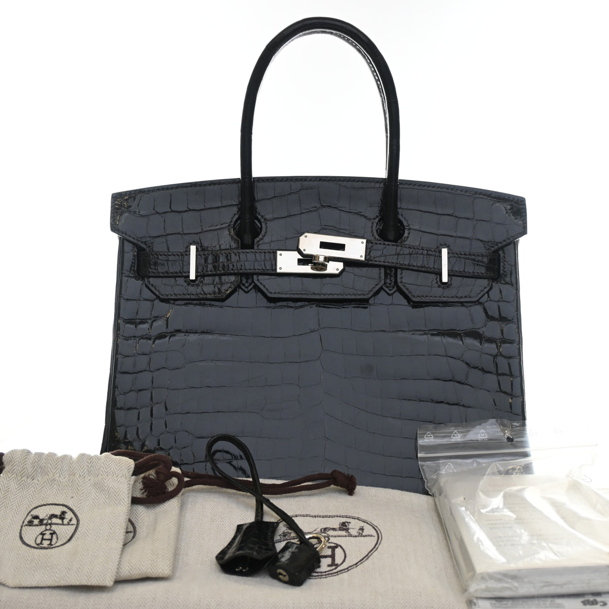 Hermes Noir Crocodile Birkin 30, photo 24 of 24