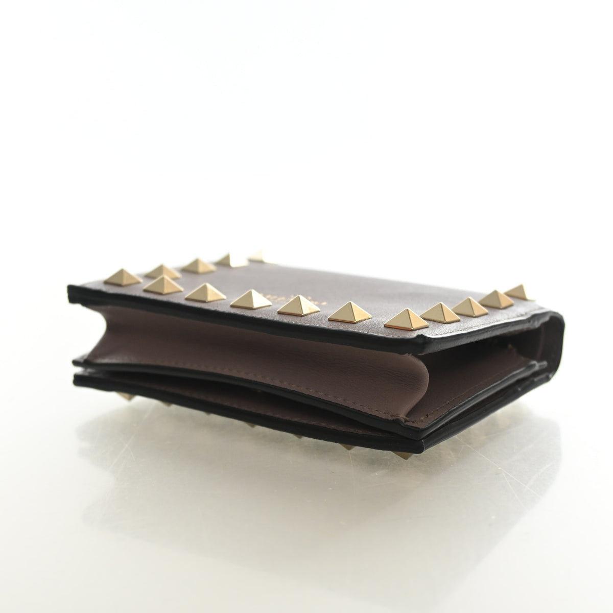 Pre-Owned Valentino Wallet Small Calfskin Rockstud, side view