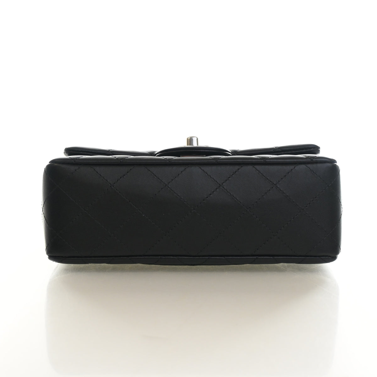 Pre-Owned Chanel Classic Flap Mini Lambskin Rectangular Bag, base and feet view, photo 9 of 14