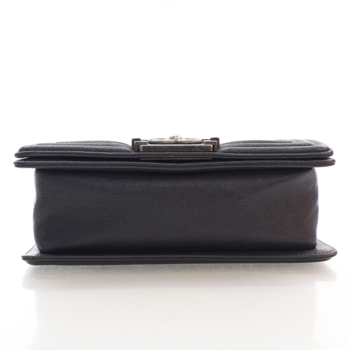 Pre-Owned Chanel Boy Bag Small Caviar Leather, base and feet view, photo 9 of 17