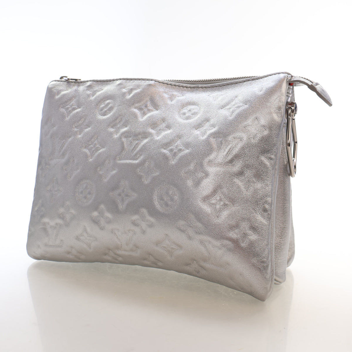Pre-Owned Louis Vuitton PM Monogram Embossed Lambskin Coussin, three-quarter view