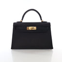 Hermes Noir Chevre Mini Kel...