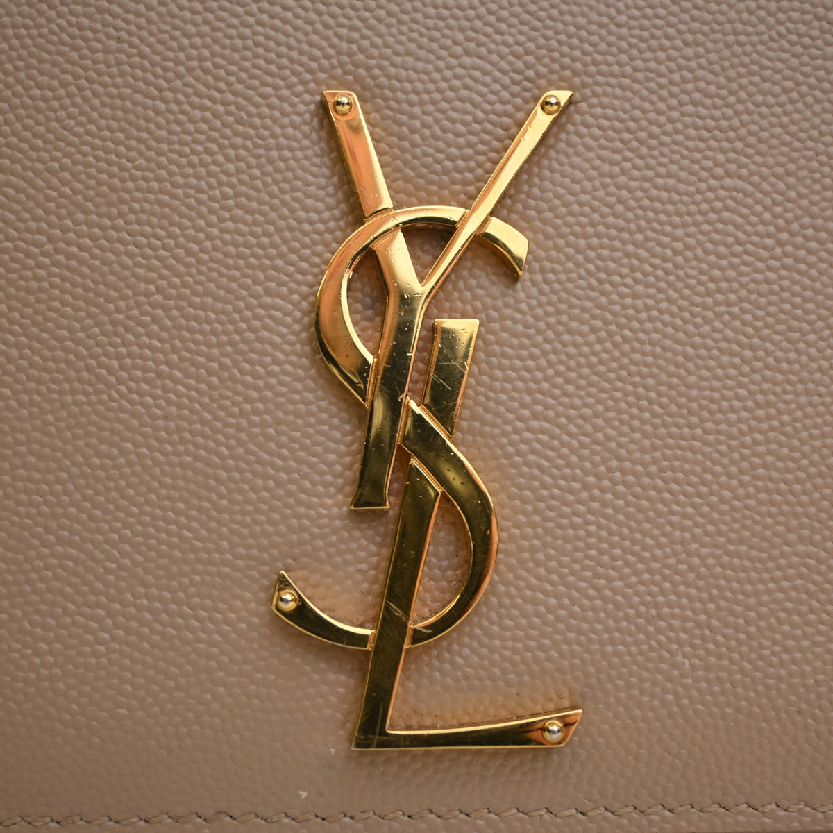 Pre-Owned Saint Laurent Medium Calfskin Kate Chain Bag, logo detail