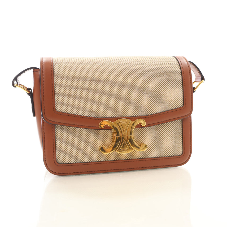 Celine Teen Mixed Fibers Triomphe Flap Bag