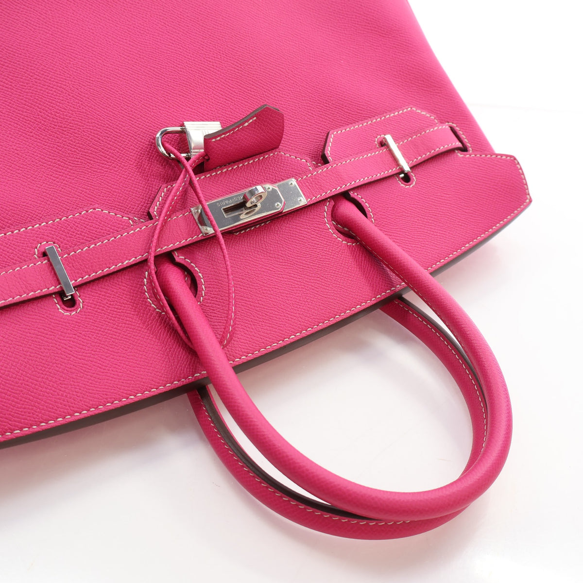 Pre-Owned Hermès Birkin 35 Rose Tyrien Epsom Leather Candy, three-quarter view, photo 15 of 24