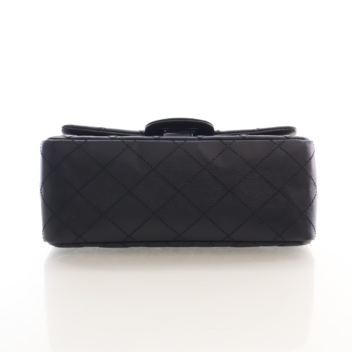 Pre-Owned Chanel Flap Bag Mini Aged Calfskin Reissue 2.55, base and feet view, photo 9 of 17