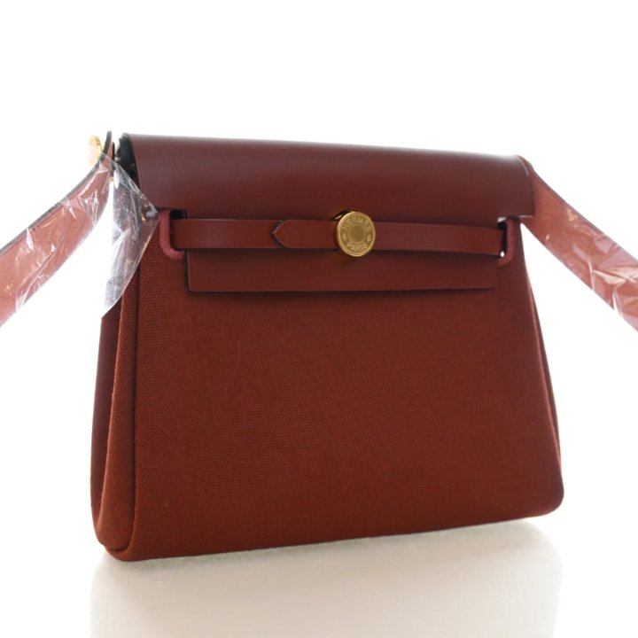 Hermes Rouge H Toile Mini Herbag Zip 20