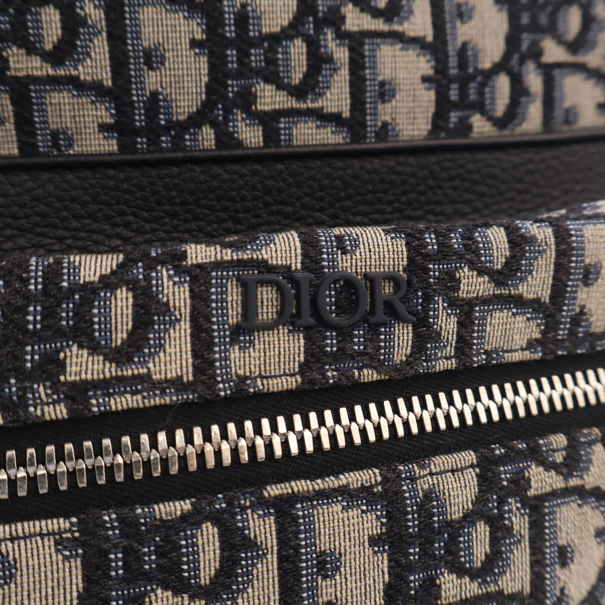 Pre-Owned Christian Dior Backpack Oblique Rider, silver embossed logo detail