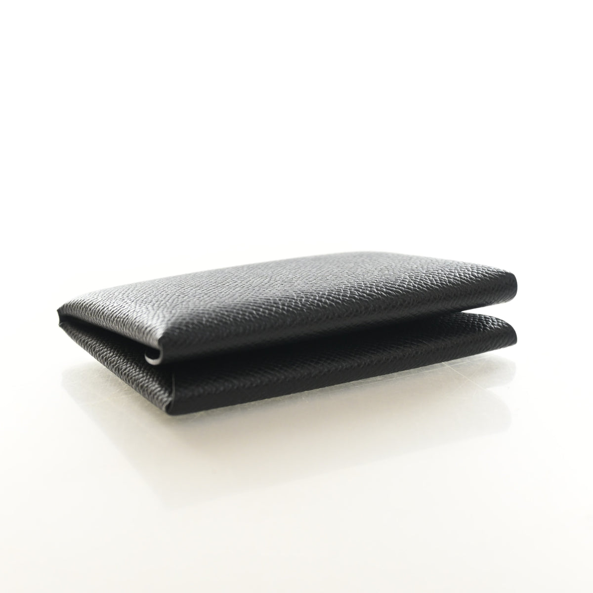 Pre-Owned Hermès Card Holder Noir Epsom Leather Calvi, side profile