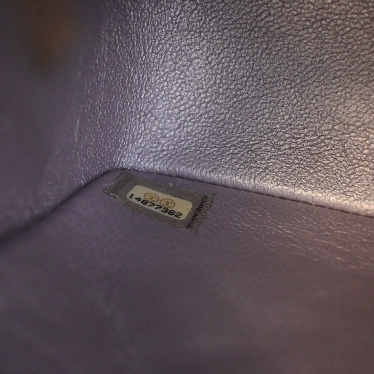Pre-Owned Chanel Classic Flap Mini Calfskin Square Bag, open interior with lining, photo 13 of 15