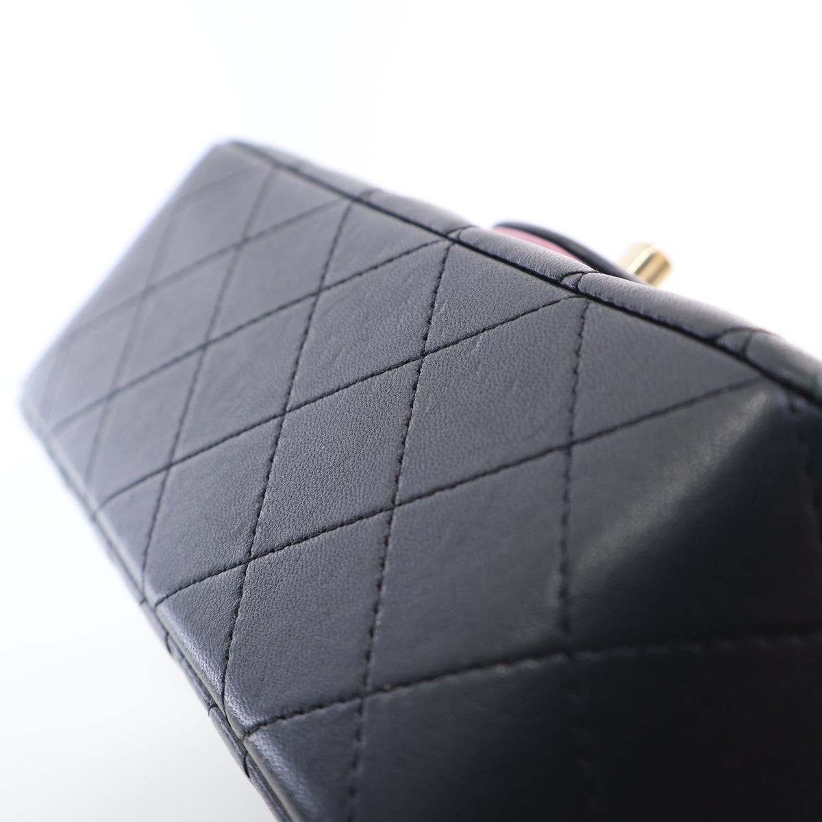 Pre-Owned Chanel Classic Flap Mini Lambskin Rectangular Top Handle Bag, base and feet view, photo 10 of 19