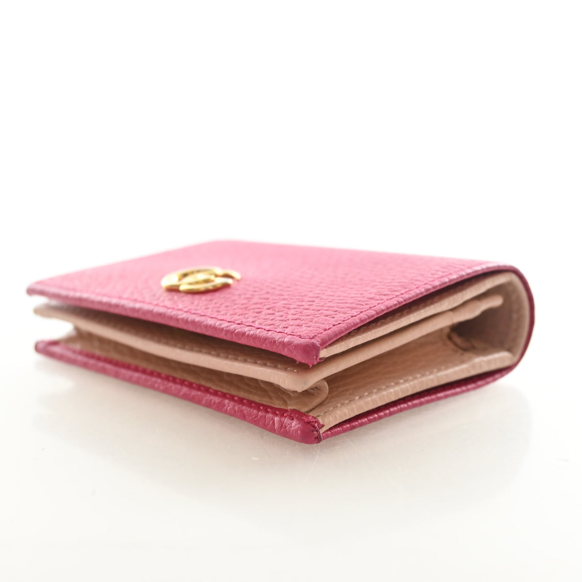 Pre-Owned Gucci Marmont Small Calfskin GG Wallet, side profile, photo 7 of 17