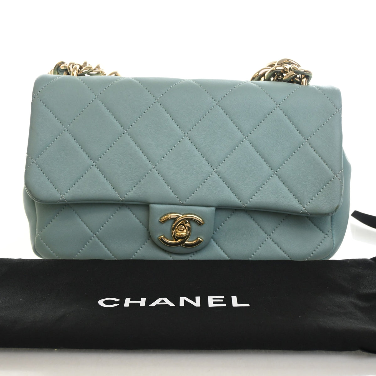 Pre-Owned Chanel Flap Bag Lambskin Elegant Chain, front view, photo 18 of 18