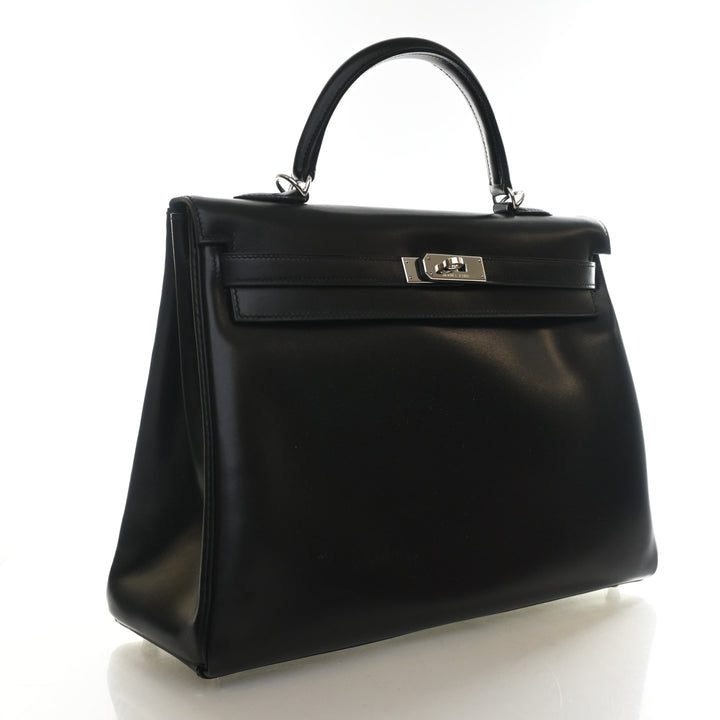 Hermes Noir Box Calf Kelly 35