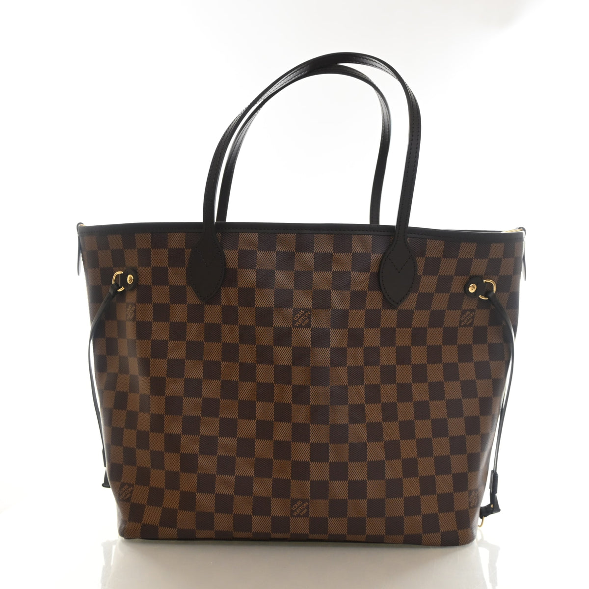 Pre-Owned Louis Vuitton Neverfull MM Damier Ebene Braided, front view, authenticated at Luxe Du Jour