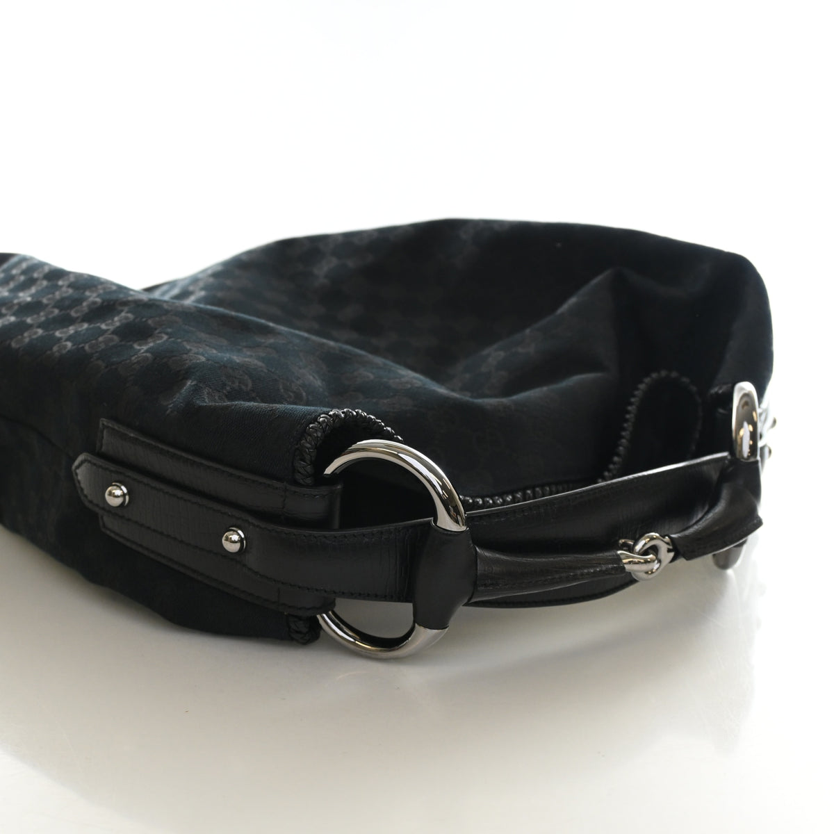 Pre-Owned Gucci Horsebit Large GG Canvas Hobo, side view