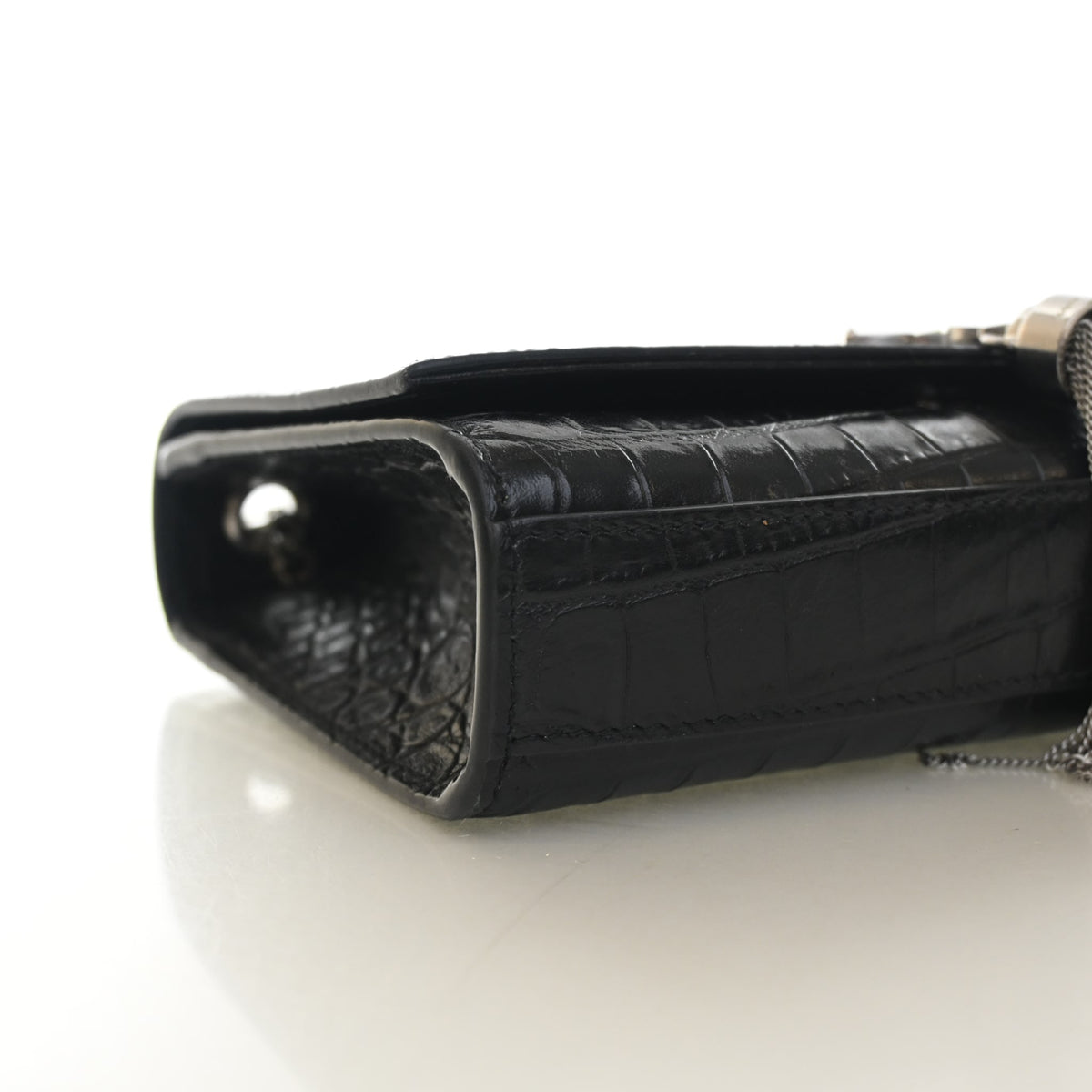 Saint Laurent Small Crocodile Embossed Leather Kate Tassle Bag, photo 6 of 14