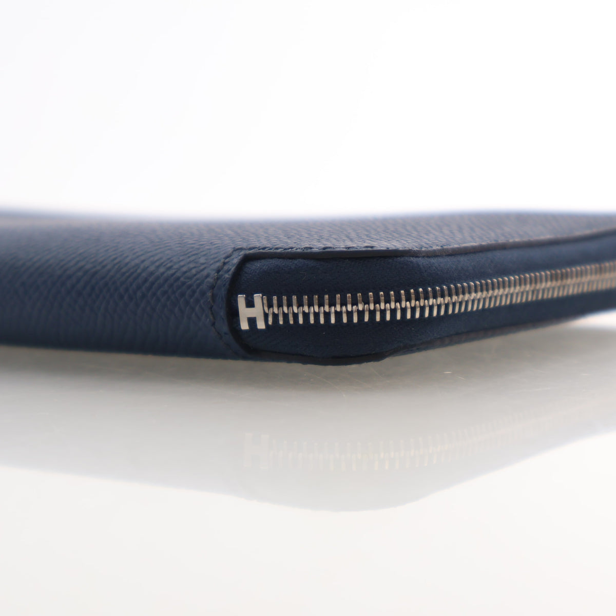 Pre-Owned Hermès Wallet Bleu Noir Evercolor Leather Silk'in Classique Long, side profile, photo 8 of 19