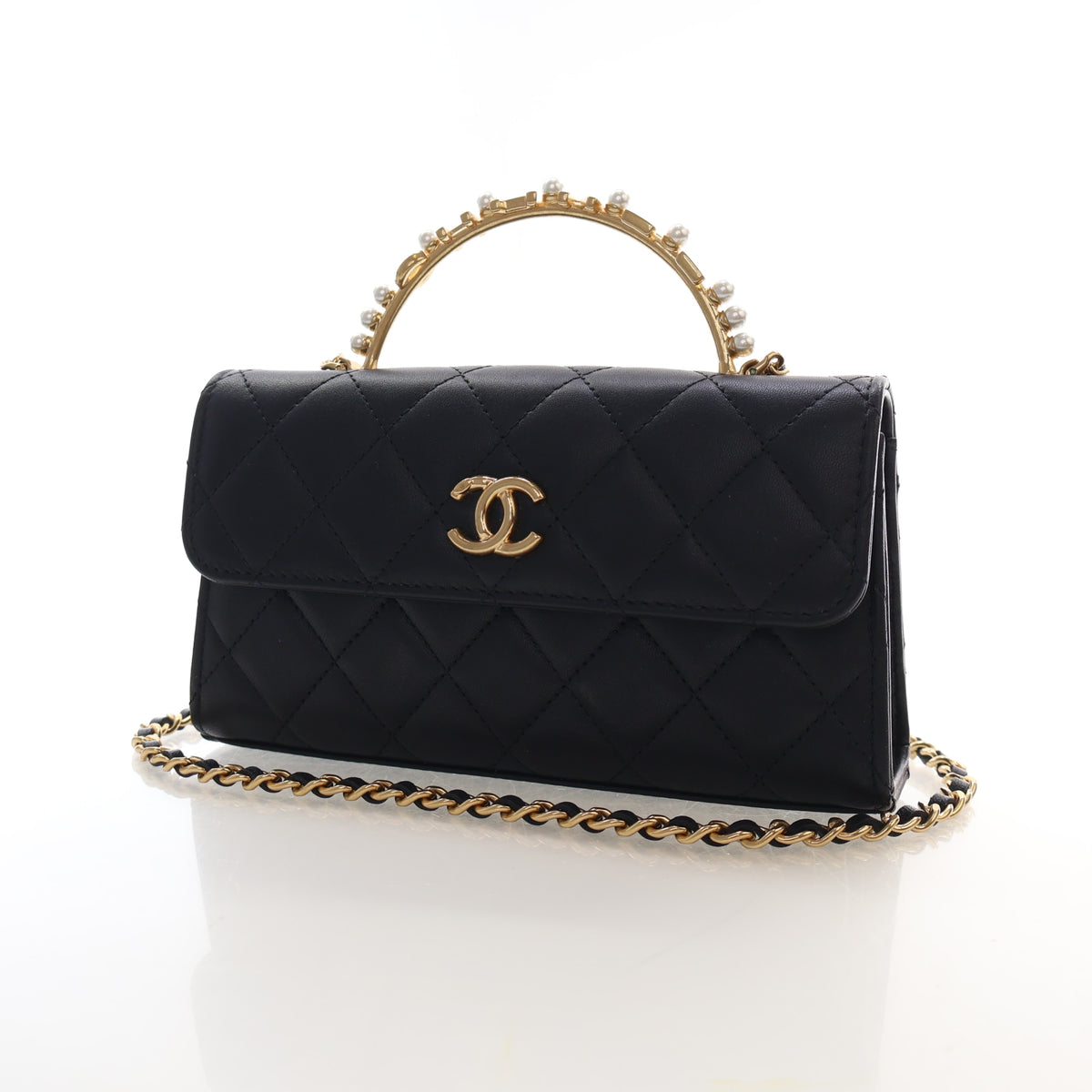 Chanel Lambskin Top Handle Phone Holder With Chain, photo 3 of 20