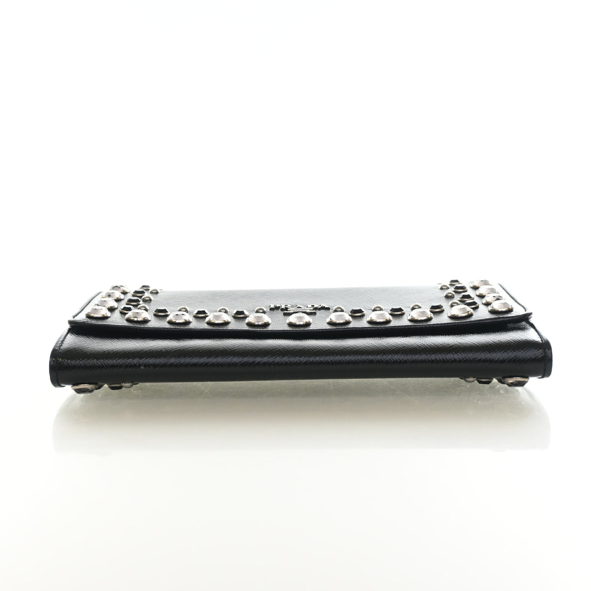 Pre-Owned Prada Wallet Saffiano Patent Leather Jewel Stud, side view