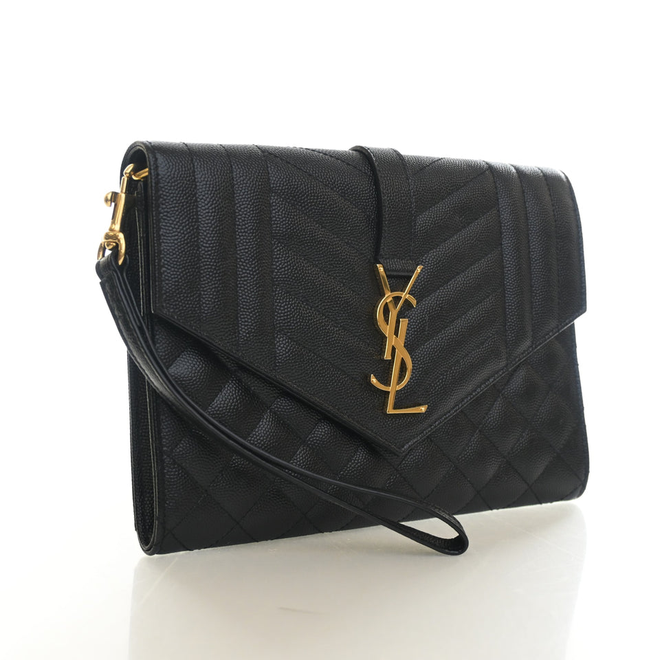 Saint Laurent Calfskin Envelope Clutch
