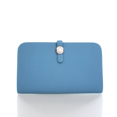 小物 Vintage Hermes Dogon Coin Purse Sky Blue Hermes Bleu Du Nord Togo Dogon Duo Wallet – Luxe Du Jour
