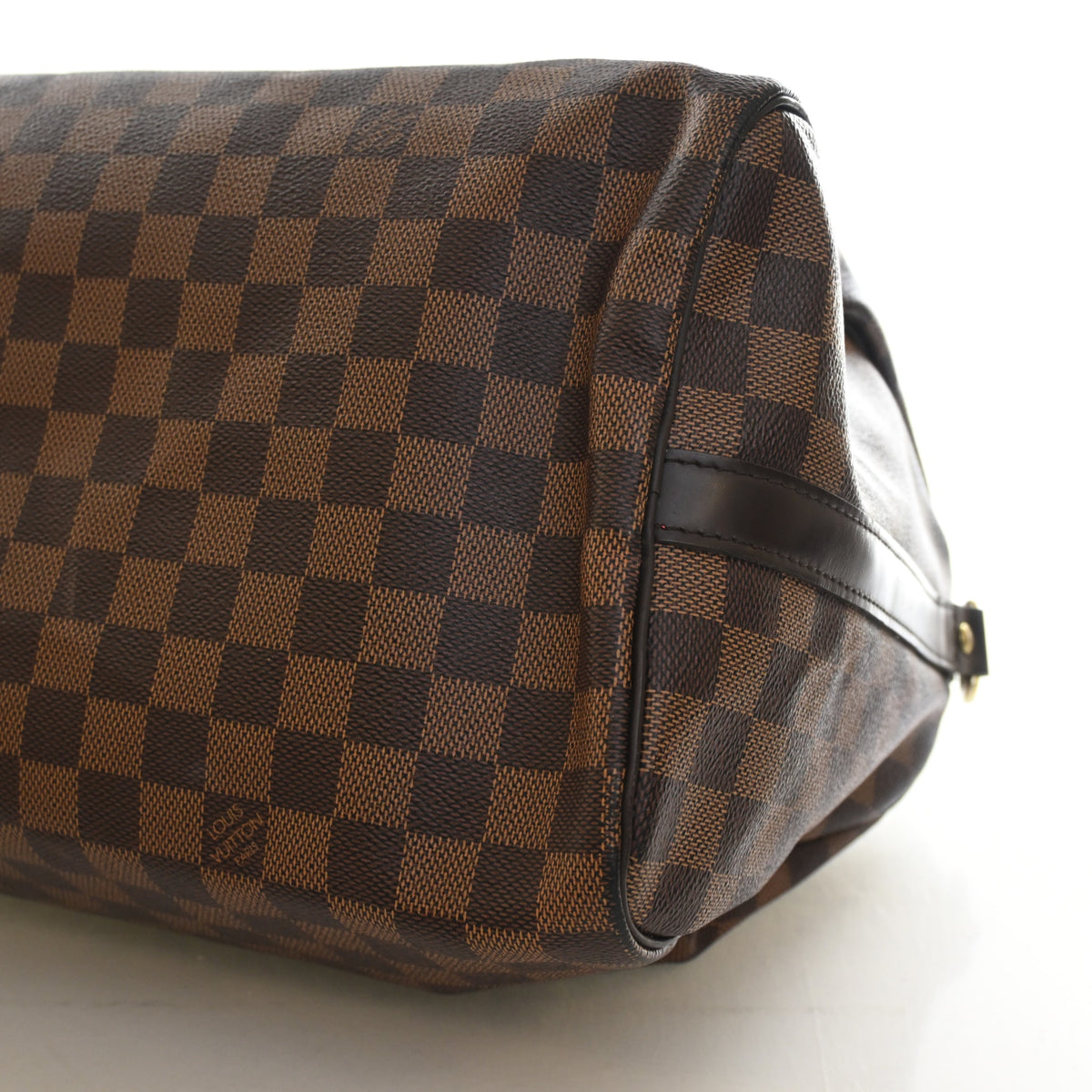 Pre-Owned Louis Vuitton Speedy Bandouliere 35 Damier Ebene, base and feet view, photo 7 of 17