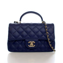 Chanel Mini Lambskin Rectangular Top Handle Classic Flap Bag