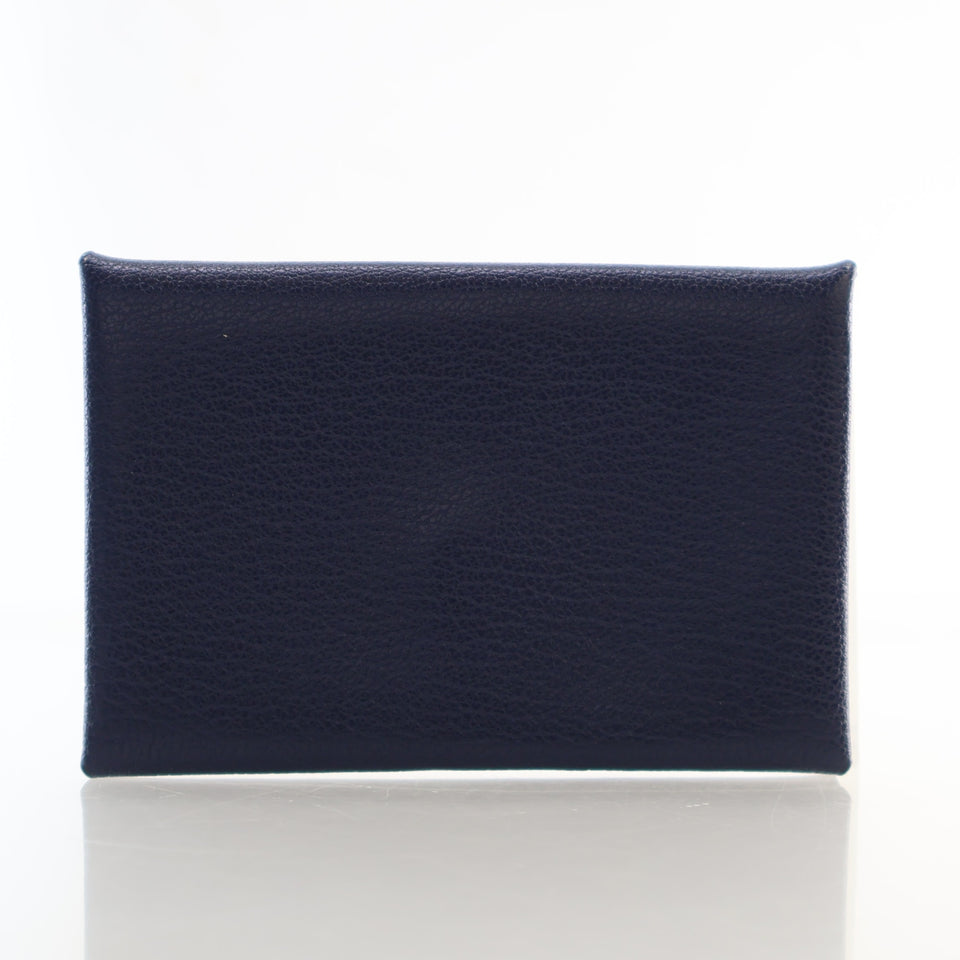 Hermes Navy Epsom Calvi Card Holder