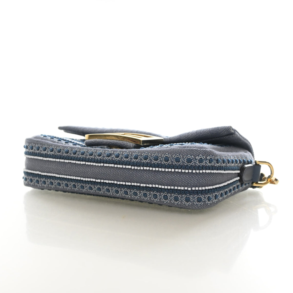 Fendi Mini Denim Coral Bandana Baguette, photo 7 of 14