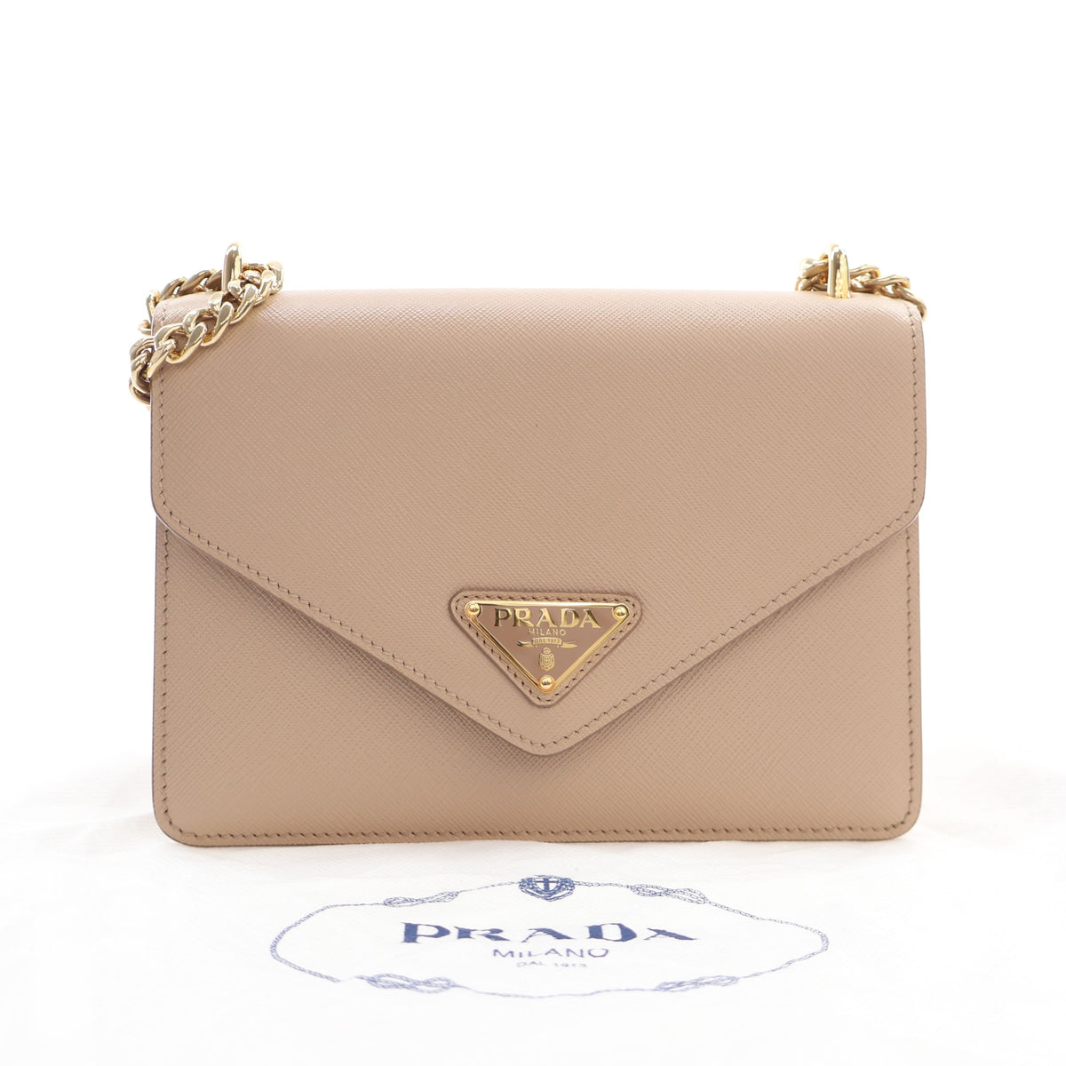 Prada Saffiano Triangle Logo Envelope Shoulder Bag, photo 14 of 14
