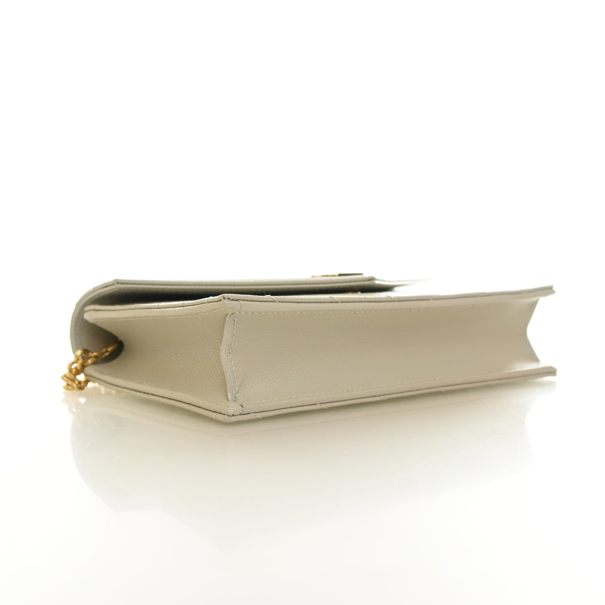 Pre-Owned Saint Laurent Chain Wallet Calfskin Cassandre, side profile