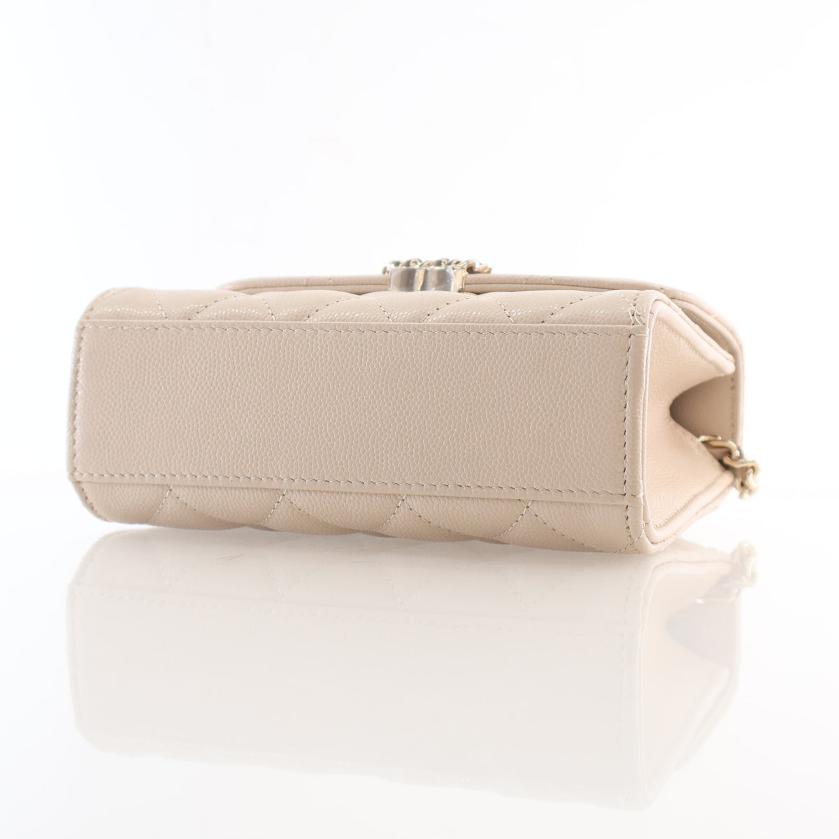 Pre-Owned Chanel Coco Handle Nano Caviar Leather Bag, base view