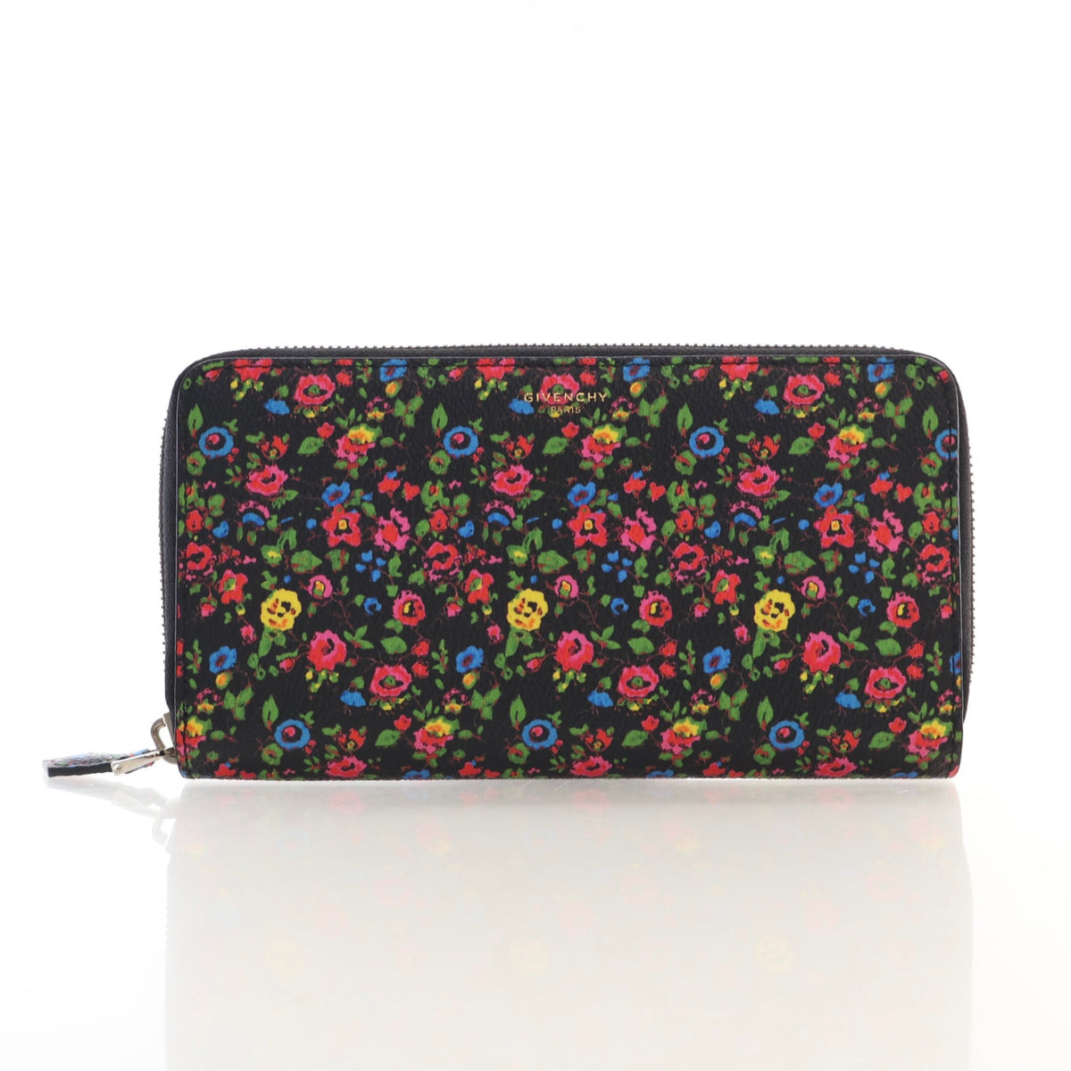 Pre-Owned Givenchy Wallet Floral Zip Around, front view, authenticated at Luxe Du Jour